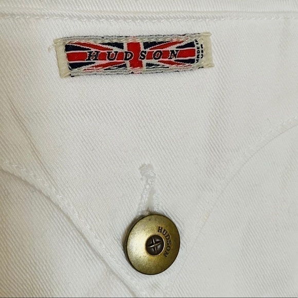 π
ΊHUDSON RARE NWT White Skirt lightly Shredded Hem Cotton Union Jack - Picture 6 of 10